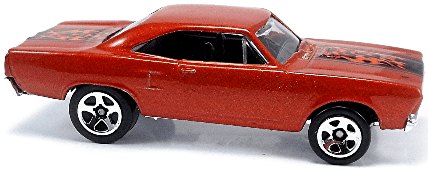 Hot Wheels 2006 - Collector # 088/223 - Motown Metal 3/5 - '70 Plymouth Road Runner - Dark Metallic Orange - 5 Spokes - USA '07 Card