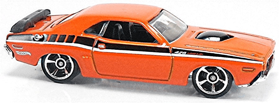 Hot Wheels 2012 - Collector # 082/247 - Muscle Mania / MOPAR 2/10 - '71 Dodge Challenger - Orange - MC5 Wheels - USA 'Scan & Track' Card