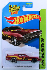 Hot Wheels 2014 - Collector # 244/250 - HW Workshop / HW Performance - '71 Plymouth Road Runner - Purple / Accel - USA Card
