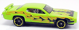 Hot Wheels 2013 - Collector # 215/250 - HW Showroom / Heat Fleet - '71 Plymouth Road Runner - Lime Green / Flames - KMart Exclusive - USA Card
