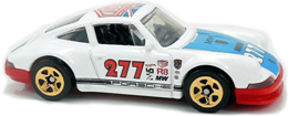 Hot Wheels 2018 - Collector # 235/365 - Nightburnerz 10/10 - New Models - '71 Porsche 911 - White / Blue Hood / Urban Outlaw - USA 50th