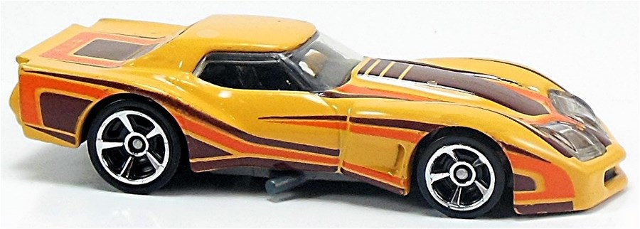 Hot Wheels 2013 - Collector # 208/250 - HW Showroom / Corvette 60th - '76 Greenwood Corvette - Orange - USA '13 HW Showroom Card