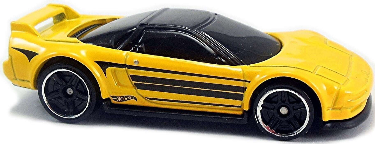Hot Wheels 2017 - Collector # 094/365 - Nightburnerz 4/10 - '90 Acura NSX - Yellow / Black Stripes - USA Card