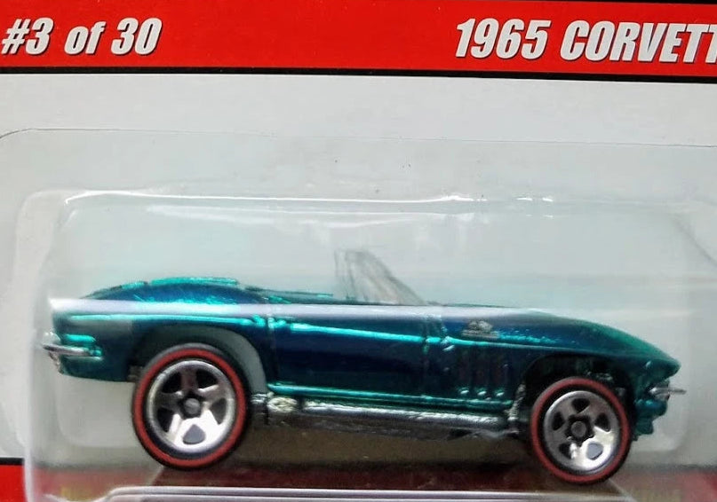 Hot Wheels 2006 - Classics Series 2 # 03/30 - 1965 Corvette - Spectraflame Aqua Blue - Translucent White interior - 5 Spokes with Redline Tires - Metal/Metal - Limited Edition