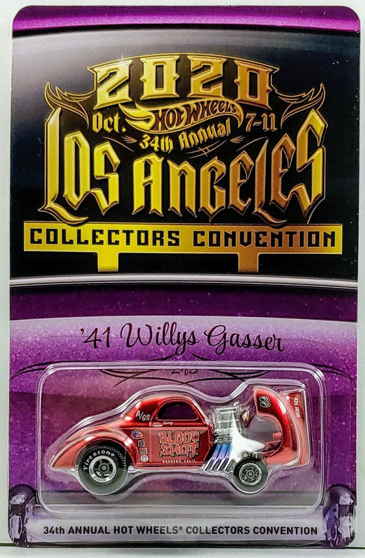 Hot Wheels 2020 - 34th Hot Wheels Annual Collectors Convention # 2/3 - '41 Willys Gasser - Spectraflame Red - Metal/Metal & Real Riders - Limited to 6,700 - Includes a Kar Keeper