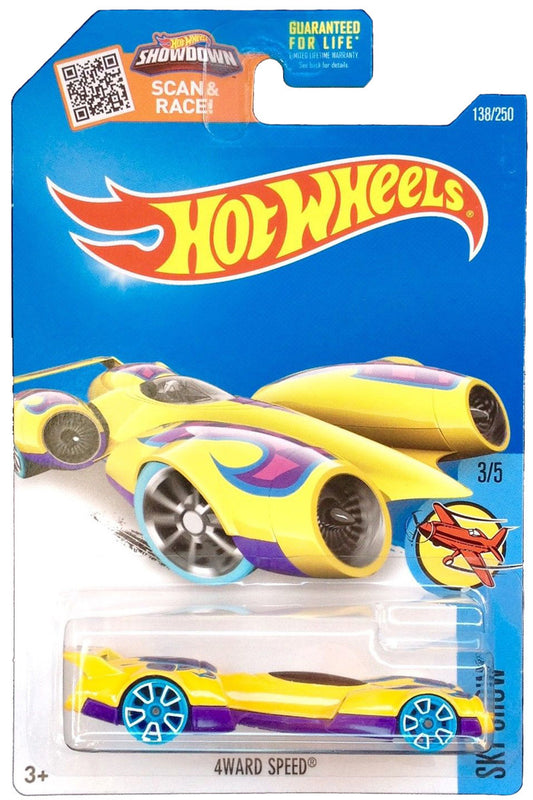 Hot Wheels 2016 - Collector # 138/250 - Sky Show 3/5 - Treasure Hunts - 4Ward Speed - Yellow / Circle Flame Logo on Top of Rear Fender Cowls - USA Card