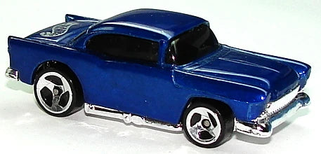 Hot Wheels 1997 - Collector # 575 - Blue Streak Series 3/4 - '55 Chevy - Dark Blue - USA Card