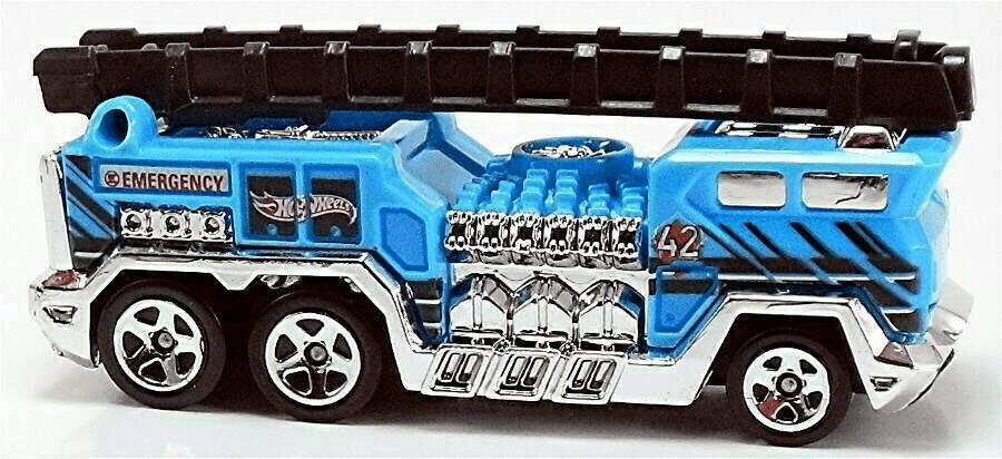 Hot Wheels 2014 - Collector # 041/250 - HW City / HW Rescue - 5 Alarm (Fire Truck) - Baby Blue / #42 - USA Card