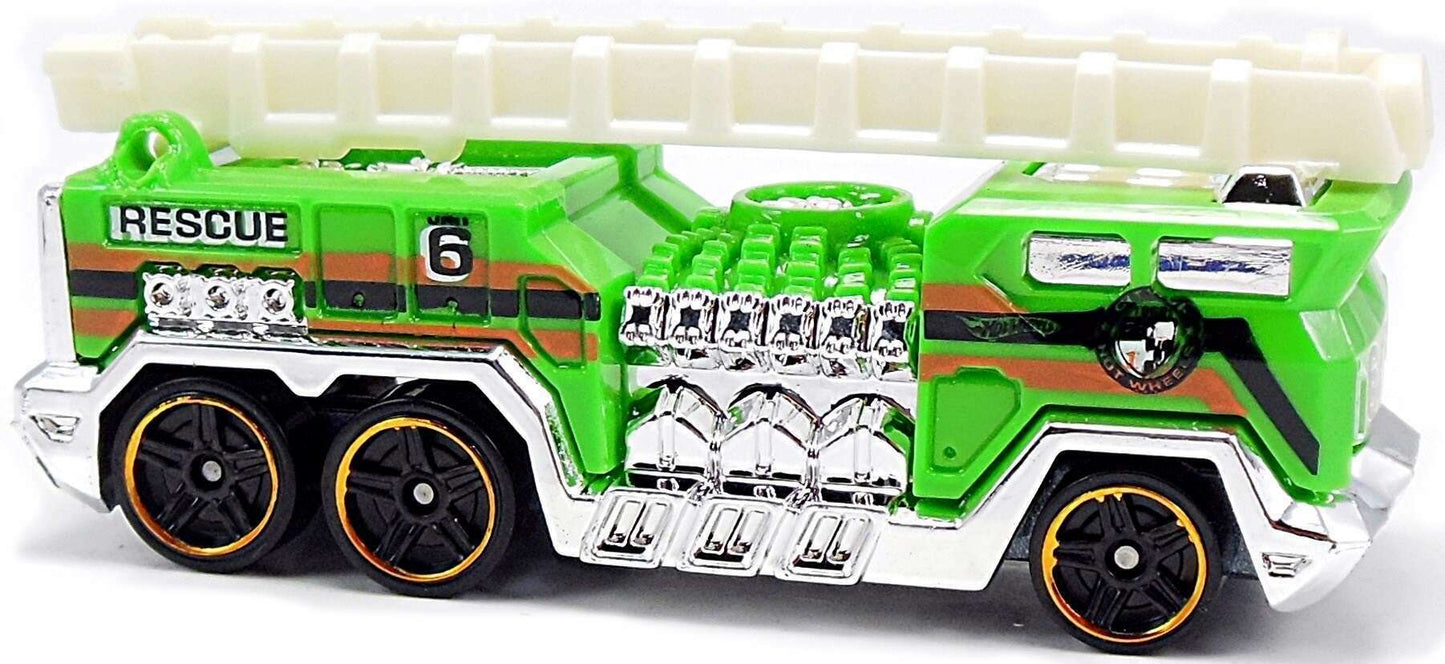 Hot Wheels 2010 - Collector # 181/240 - Race World / City 1/4 - 5 Alarm (Fire Truck) - Neon Green - USA '11 Card
