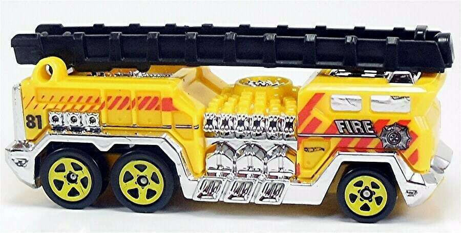 Hot Wheels 2013 - Collector # 011/250 - HW City / HW Rescue - 5 Alarm (Fire Truck) - Yellow / 81 - USA Card