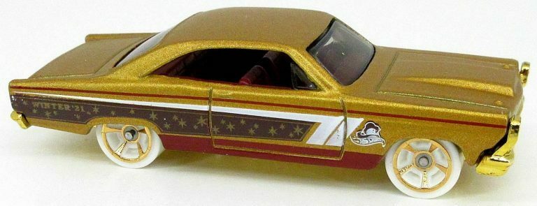 Hot Wheels 2021 - Holiday Hot Rods 1/5 - '66 Ford 427 Fairlane - Gold - Gold MC5 Wheels on White Tires - Walmart Exclusive