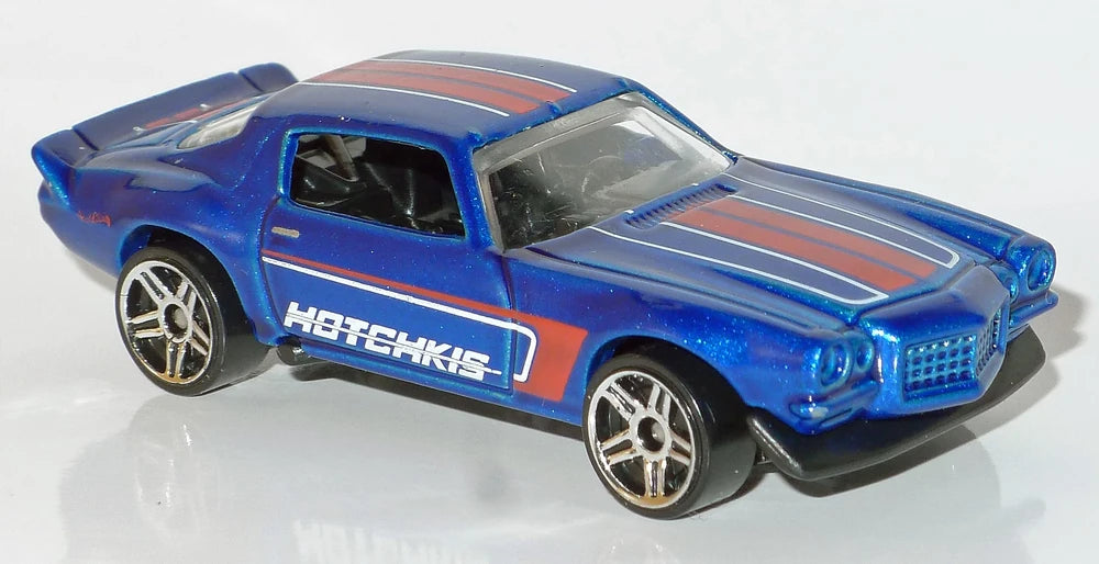 Hot Wheels 2018 - Collector # 153/365 - HW Speed Graphics 7/10 - '70 Camaro - Metalflake Blue / Hotchkis - USA '50th' Card
