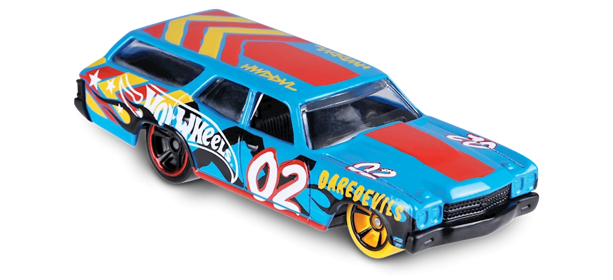 Hot Wheels 2018 - Collector # NONE - HW Daredevils 1/5 - '70 Chevelle SS Wagon - Blue - 50th FSC