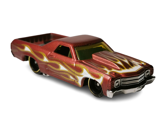 Hot Wheels 2019 - Collector # 008/250 - HW Flames 5/10 - '71 El Camino - Satin Burgandy - FSC