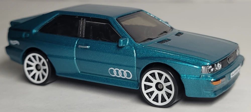 Hot Wheels 2025 - Collector # 016/250 - Factory Fresh 2/5 - '87 Audi quattro - Teal - White 10 Spokes - USA Card