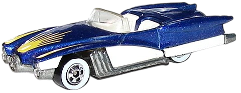 Hot Wheels 1994 - Collector # 214 - Swingfire (Street Beast) - Metalflake Blue & White - Basic Wheels on White Walls - Unpainted Metal Base - USA Blue Card