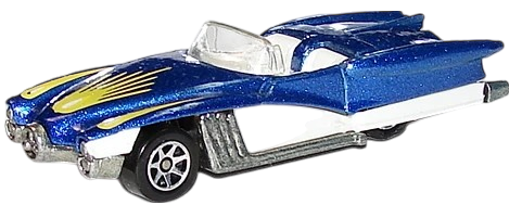 Hot Wheels 1996 - Collector # 214 - Swingfire (Street Beast) - Metalflake Blue & White - 7 Spoke Wheels - Unpainted Metal Base - USA Blue & White Card