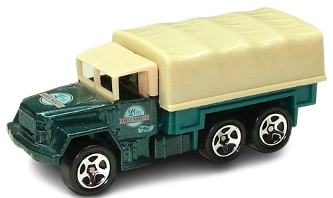 Hot Wheels 1998 - Collector # 487 - Troop Convoy - Metalflake Dark Green - 5 Spokes - USA Blue Car Card