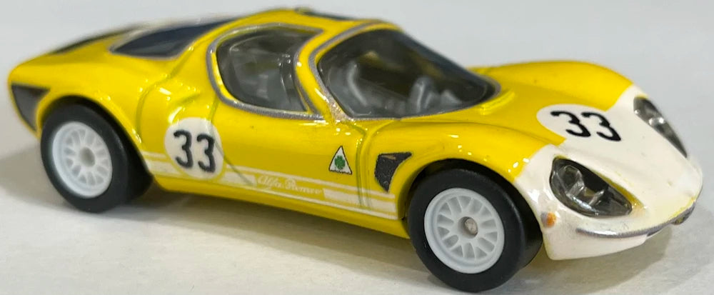 Hot Wheels 2022 - Premium / Car Culture / Exotic Envy 1/5 - '69 Alfa Romeo 33 Stradale - Yellow / #33 - Metal/Metal & Real Riders