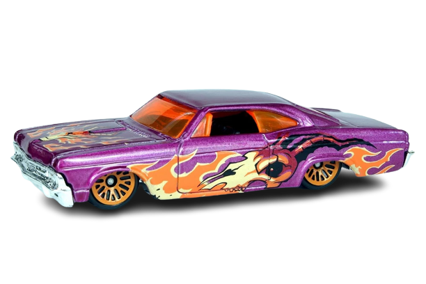 Hot Wheels 2008 - Collector # 058/172 - Hot Wheels Stars 18/36 - '65 Chevy Impala - Metalflake Magenta - IC