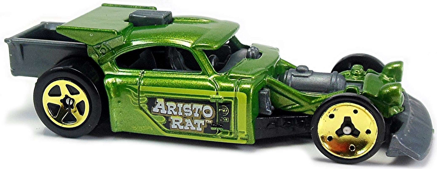 Hot Wheels 2017 - Collector # 133/365 - Legends of Speed 03/10 - New Models - Aristo Rat - Green Metalflake - USA Card