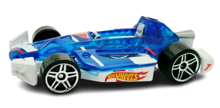 Hot Wheels 2013 - Collector # 110/250 - HW Racing / HW Race Team - Arrow Dynamic - Transparent Blue / Hot Wheels Racing Deco / #7 - USA Card