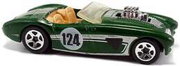 Hot Wheels 2008 - Collector # 083/172 - Hot Wheels Stars - Austin-Healey - Dark Green / #124 - 5 Spoke Wheels - International Card