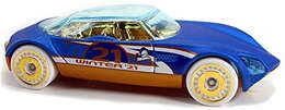 Hot Wheels 2021 - Holiday Hot Rods # 2/5 - Avant Garde - Satin Blue - Gold on White AeroDisc Wheels - Blue Windows - Gold Chrome Interior - Gold Plastic Base