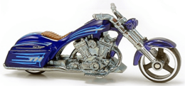 Hot Wheels 2009 - Collector # 045/190 - Treasure Hunts 03/12 - Bad Bagger (Motorcycle Chopper) - Blue - 3 Spokes - Target Exclusive - USA 'Snowflake' Card