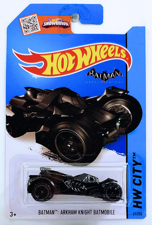 Hot Wheels 2015 - Collector # 061/250 - HW City / Batman - Batman: Arkham Knight Batmobile - Black - International 'Showdown' Card