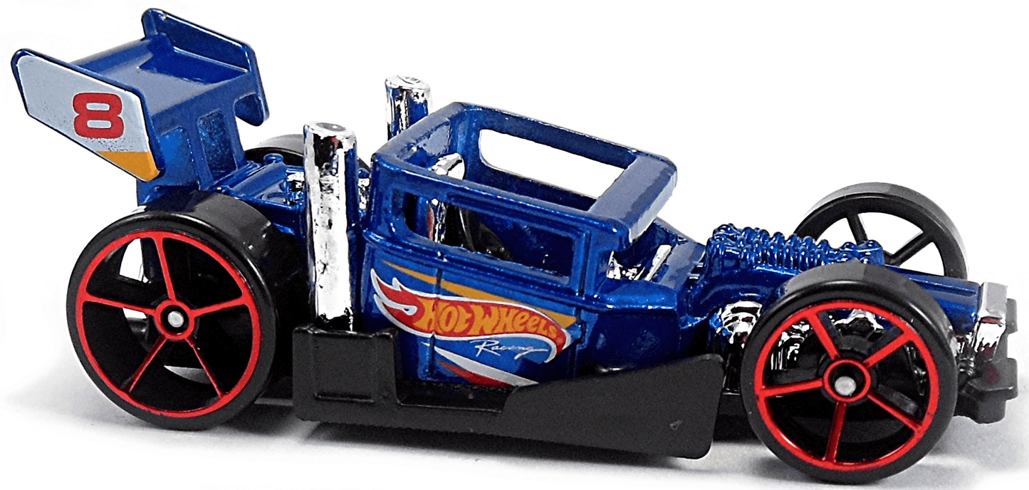 Hot Wheels 2016 - Collector # 007/250 - HW Race Team 7/10 - New Models - Bone Speeder - Blue / Hot Wheels Livery - USA Card