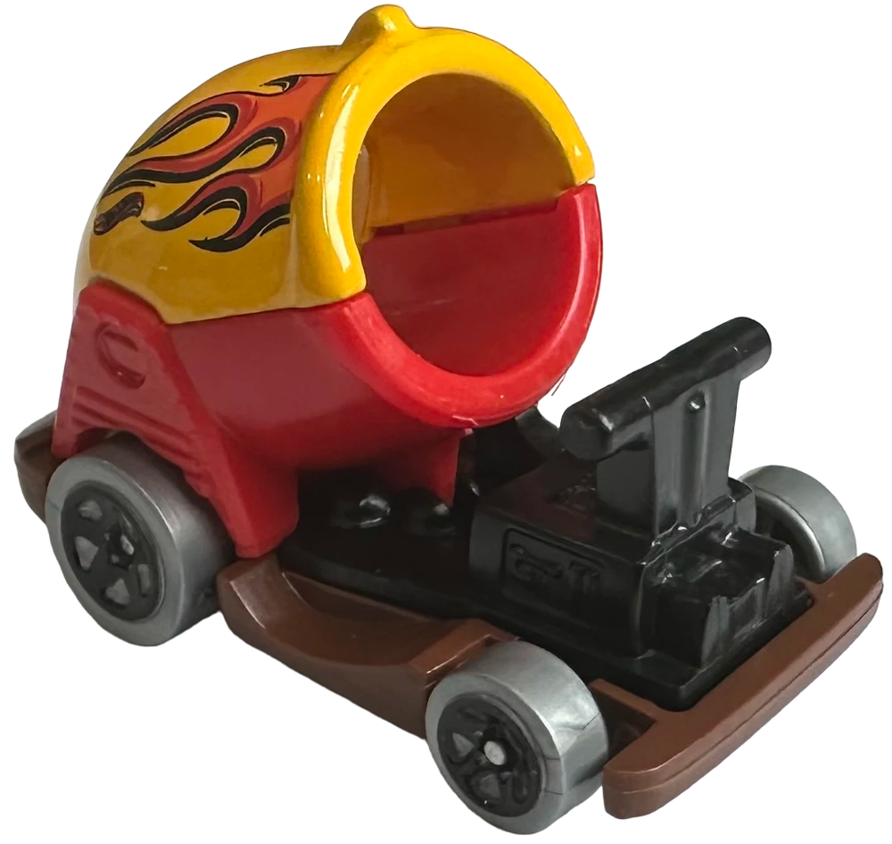 Hot Wheels 2024 - Collector # 094/250 - HW Ride Ons 02/05 - Boom Car - Yellow & Red - USA 'Let's Race' Card