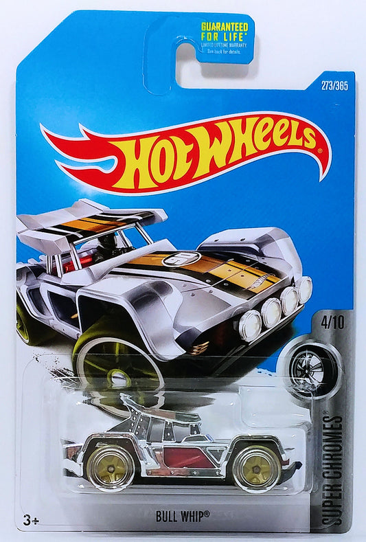 Hot Wheels 2017 - Collector # 273/365 - Super Chromes 4/10 - Bull Whip - Chrome Body / Red Interior - USA Card