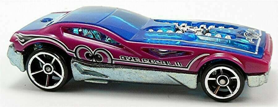 Hot Wheels 2009 - Collector # 010/190 - New Models 10/42 - Bye Focal II - Purple Body / Transparent Blue Windows & Roof - OH5Sp Wheels - USA Card