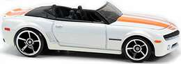Hot Wheels 2008 - Collector # 037/172 - First Editions 037/040 - Camaro Convertible Concept - Metallic White - Orange Racing Stripes - IC