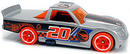 Hot Wheels 2020 - Collector # 131/250 - Track Stars 5/5 - Treasure Hunts - Circle Trucker - Silver / Circle Flame Logo on Sides / #20 - USA Card