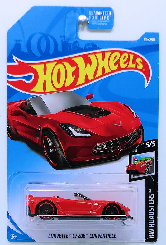 Hot Wheels 2019 - Collector # 095/250 - HW Roadsters 5/5 - Corvette C7 Z06 Convertible - Red - USA