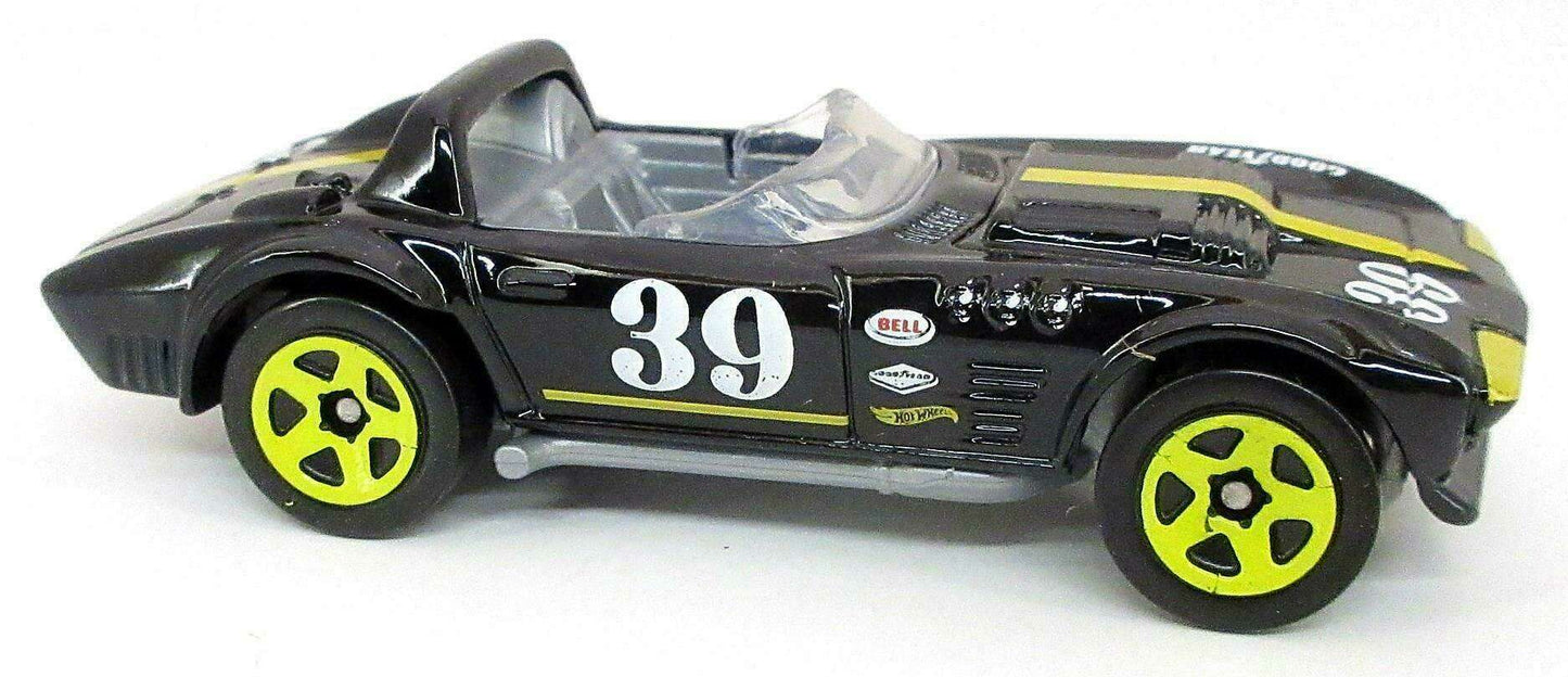 Hot Wheels 2023 - Collector # 014/250 - HW Roadsters 3/10 - Corvette Grand Sport Roadster - Black / #39 - IC