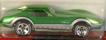 Hot Wheels 2005 - Classics Series 1 # 17/25 - Corvette Stingray - Spectraflame Green - Clear Interior - 5 Spokes on Good Year - Metal/Metal - Special Paint - Limited Edition