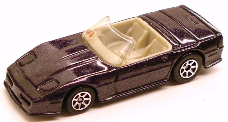 Hot Wheels 1994 - Collector # 200 - Custom Corvette - Metalflake Dark Purple - 7 Spokes - USA Blue Card
