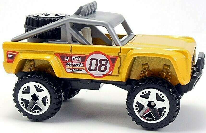 Hot Wheels 2008 - Collector # 021/196 - New Models 21/40 - Custom Ford Bronco - Metalflake Yellow / #08 - OR5Sp Wheels - USA Card