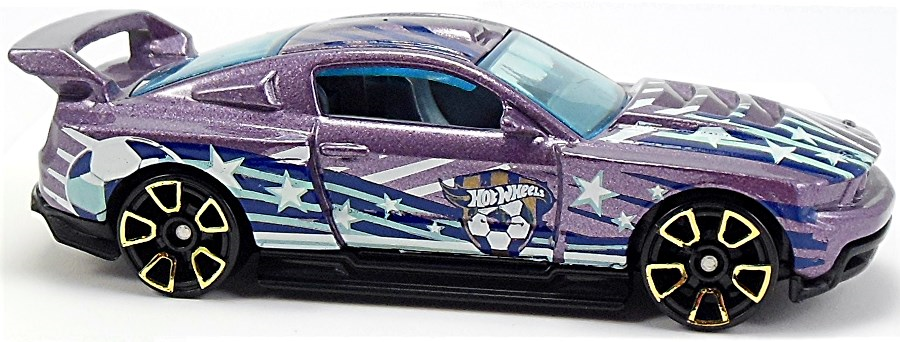 Hot Wheels 2014 - Collector # 018/250 - HW City / HW Goal - Custom '12 Ford Mustang - Metalflake Purple - International 'Showdown' Card