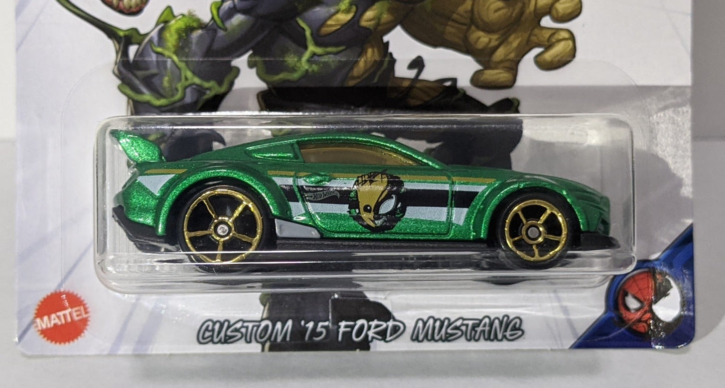 Hot Wheels 2020 - Theme / Spider-Man Maximum Venom 4/5 - Custom '15 Ford Mustang - Green / Venomized Groot - Walmart Exclusive