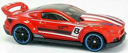 Hot Wheels 2018 - Collector # 096/365 - Then And Now 9/10 - Custom '15 Ford Mustang - Red - USA 50th Card