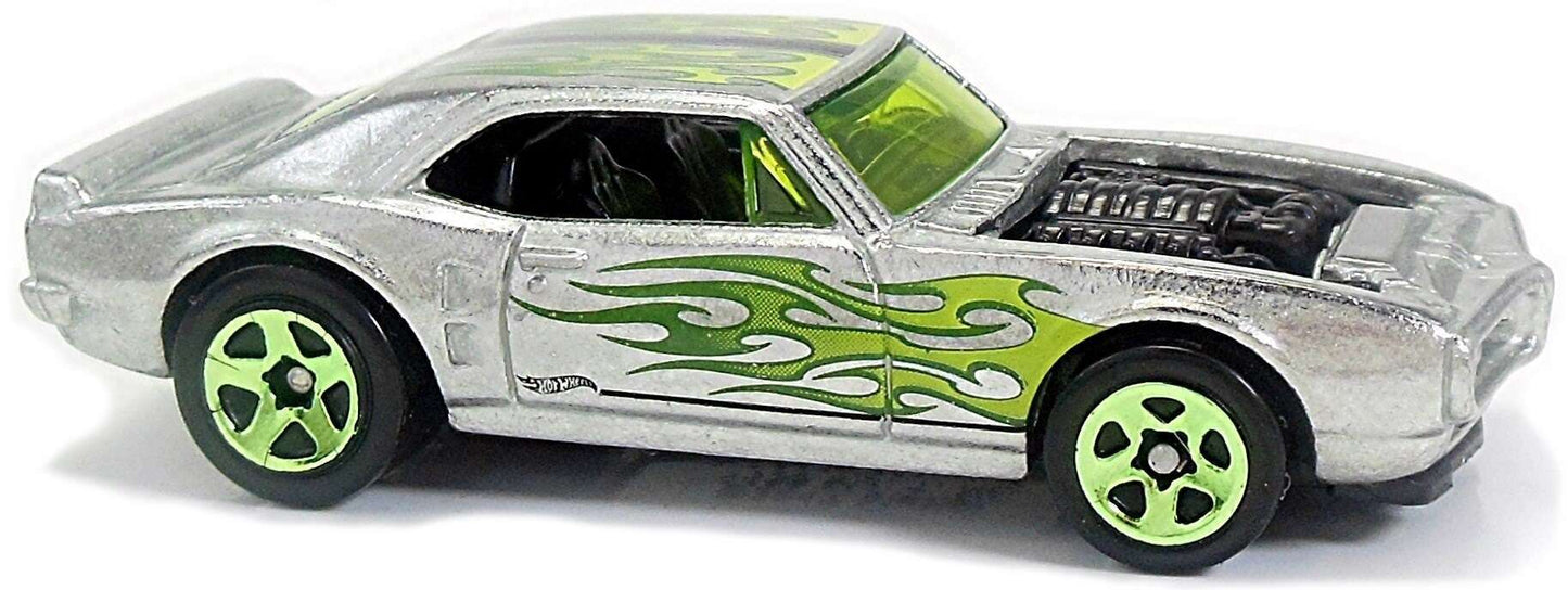 Hot Wheels 2018 - Collector # 128/365 - HW Flames 5/10 - ZAMAC 012 - Custom '67 Pontiac Firebird - ZAMAC - Walmart Exclusive - USA 50th Card
