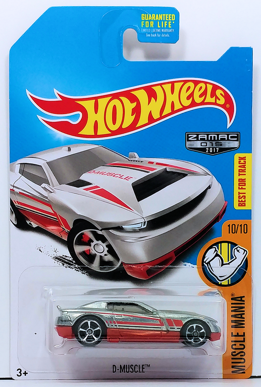 Hot Wheels 2017 - Collector # ---/365 - Muscle Mania 10/10 - ZAMAC 015 - D-Muscle - ZAMAC - Walmart Exclusive - USA Card