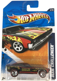 Hot Wheels 2011 - Collector # 165/244 - HW Main Street 5/10 - Dixie Challenger - Black / Delran Fire Department - USA Card