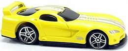 Hot Wheels 2006 - Collector # 062/223 - MOPAR Madness 2/5 - Dodge Viper GTS-R - Yellow / White Racing Stripes - PR5 Wheels - USA Card