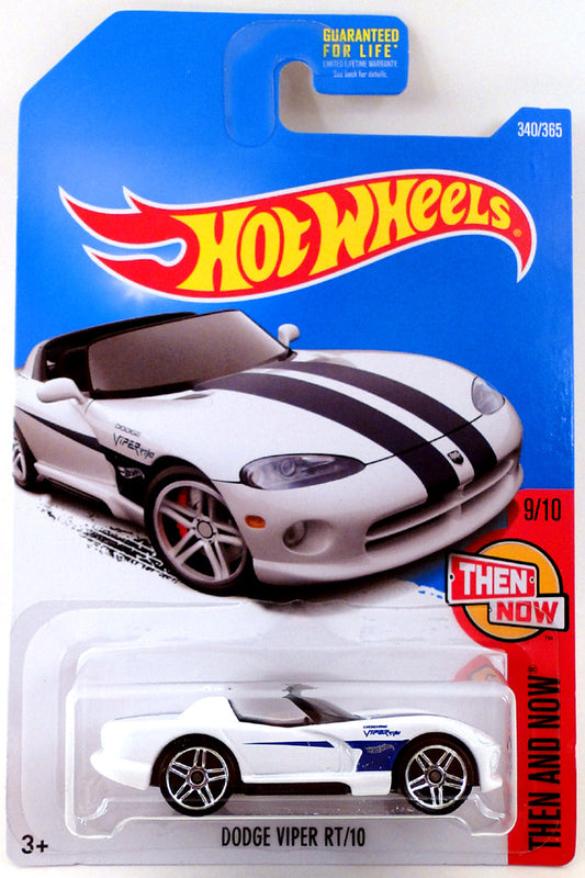 Hot Wheels 2017 - Collector # 340/365 - Then And Now 9/10 - Dodge Viper RT/10 - White - USA Card