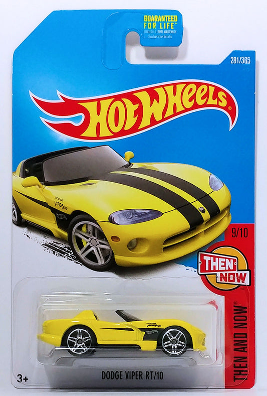 Hot Wheels 2017 - Collector # 281/365 - Then And Now 9/10 - Dodge Viper RT/10 - Yellow - USA Card